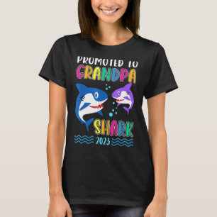 Promoted to Grandpa Shark 2023 First Time Grandpa T-Shirt