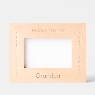 Promoted to Grandpa Wooden Etched Frames
