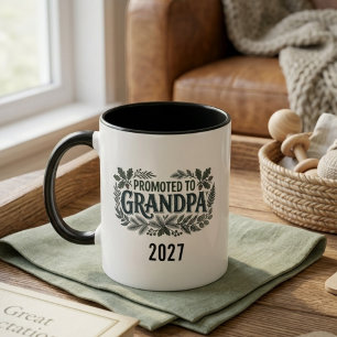 Promoted to Grandpa Year New Grandpa Gift  Mug