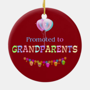 Promoted to Grandparents, celebration Ceramic Ornament