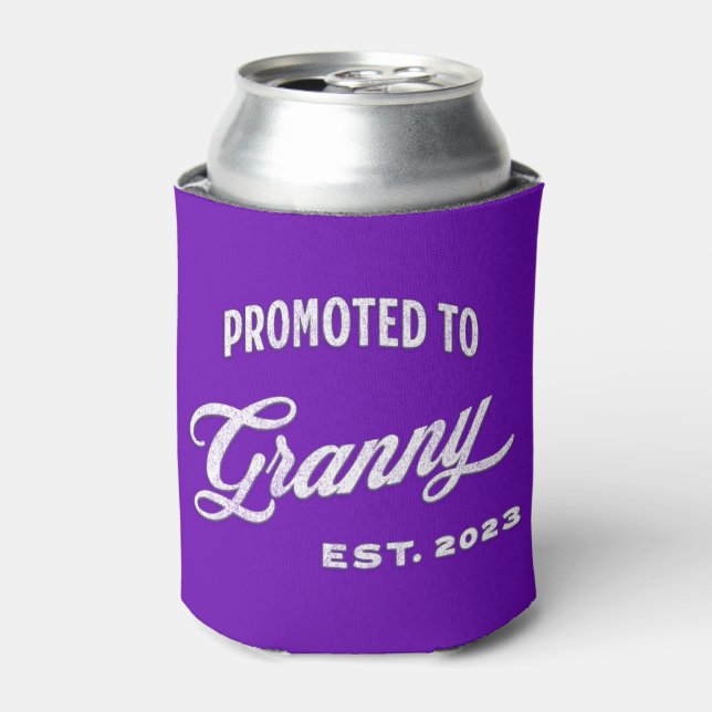 Promoted To Granny Est. 2023 For New Grandma Can Cooler (Can Front)