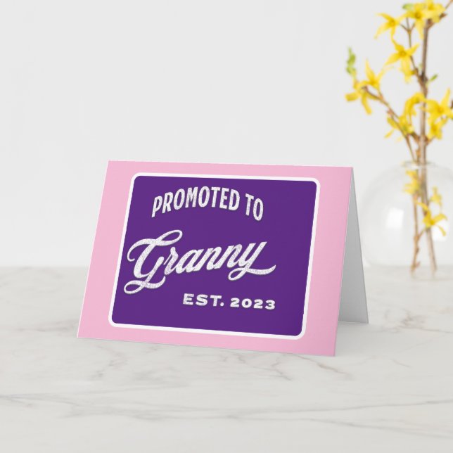 Promoted To Granny Est. 2023 For New Grandma Card (Yellow Flower)