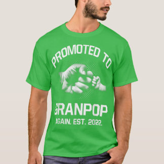 Promoted To Granpop Again EST 2022 Christmas Fathe T-Shirt