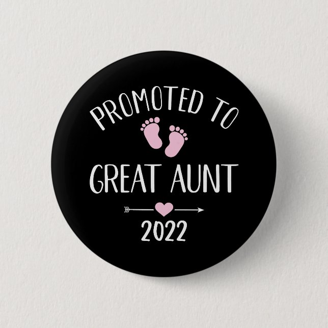 Promoted to great aunt 2022 2 inch round button (Front)