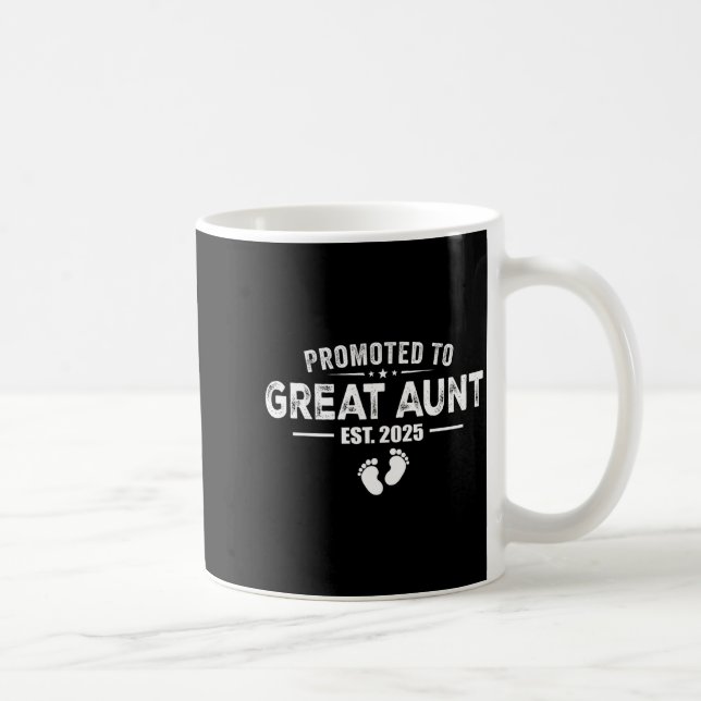 Promoted To Great Aunt 2025 Baby &amp; Aunt Funny  Coffee Mug (Right)