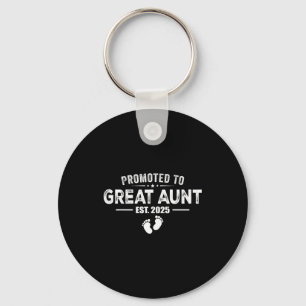 Promoted To Great Aunt 2025 Baby & Aunt Funny Keychain