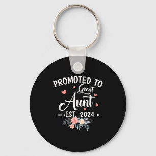 Promoted To Great Aunt Est 2024 Soon To Be Aunt Fl Keychain