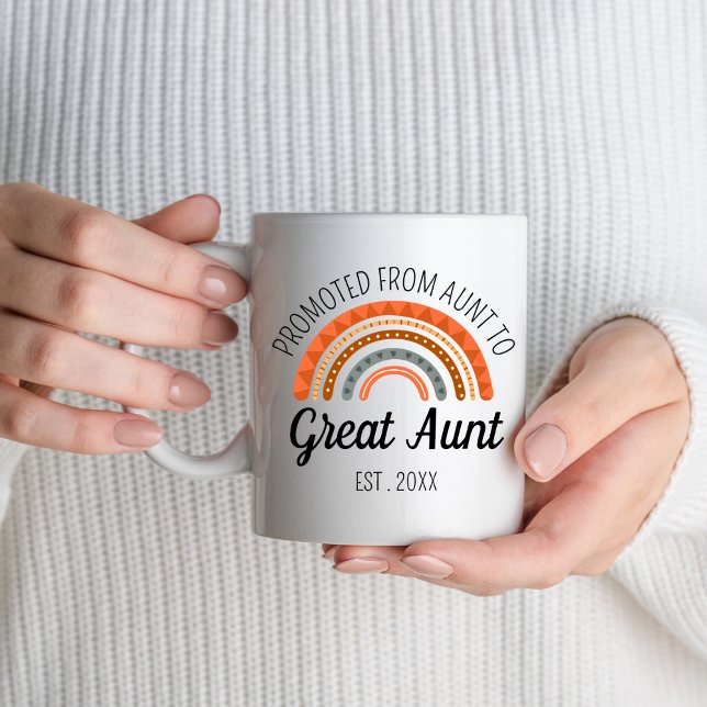Promoted To Great Aunt Est 2025 First Time Mom Mug (Creator Uploaded)