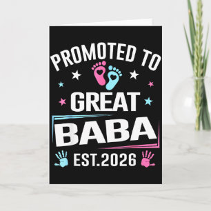Promoted To Great Baba Est 2026 Pregnancy Announce Card