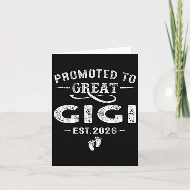 Promoted To Great Gigi Est 2026 Pregnancy Announce Card (Front)