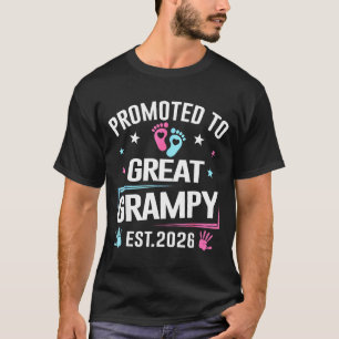 Promoted To Great Grampy Est 2026 Pregnancy Announ T-Shirt