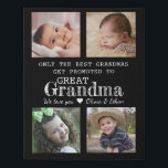 Promoted To Great Grandma 4 Photo Collage Faux Canvas Print<br><div class="desc">Photo collage canvas art with 'Only The Best Grandmas Get Promoted To Great Grandma ' typography  . Makes a perfect gift for your favourite grandmother for mother's day , grandparent's day , birthday. Personalize with we love you message and grandchildren names.</div>
