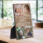 Promoted To Great Grandma 4 Photo Collage Wood Plaque<br><div class="desc">Photo collage plaque with 'Only The Best Grandmas Get Promoted To Great Grandma ' typography on a rustic wood background . Makes a perfect gift for your favourite grandmother for mother's day , grandparent's day , birthday. Personalize with we love you message and grandchildren names.</div>