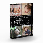 Promoted To Great Grandma 4 Picture Collage Photo Block<br><div class="desc">Photo collage block with 'Only The Best Grandmas Get Promoted To Great Grandma ' typography  . Makes a perfect gift for your favourite grandmother for mother's day , grandparent's day , birthday. Personalize with we love you message and grandchildren names.</div>