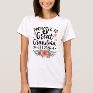Promoted to Great Grandma Est 2026 Baby Reveal  T-Shirt