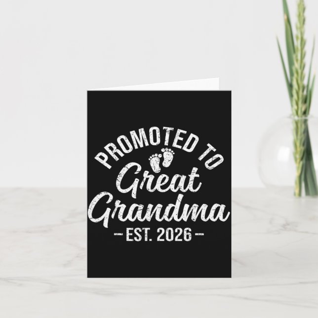 Promoted To Great Grandma Est 2026 First Time New  Card (Front)