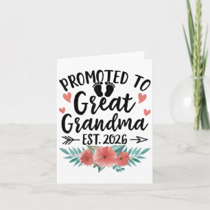 Promoted To Great Grandma Est 2026 First Time New  Card