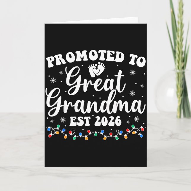 Promoted To Great Grandma Est 2026 First Time New  Card (Front)