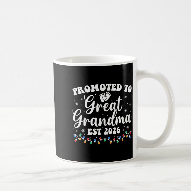Promoted To Great Grandma Est 2026 First Time New  Coffee Mug (Right)