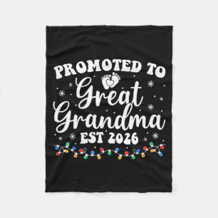 Promoted To Great Grandma Est 2026 First Time New  Fleece Blanket
