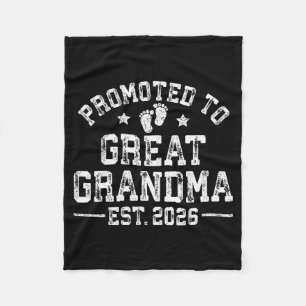Promoted To Great Grandma Est 2026 First Time New  Fleece Blanket