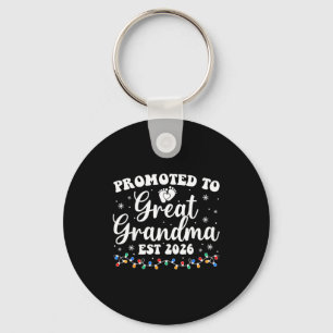 Promoted To Great Grandma Est 2026 First Time New  Keychain