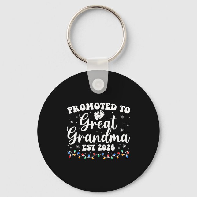 Promoted To Great Grandma Est 2026 First Time New  Keychain (Front)