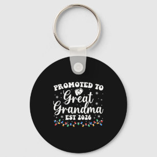 Promoted To Great Grandma Est 2026 First Time New  Keychain