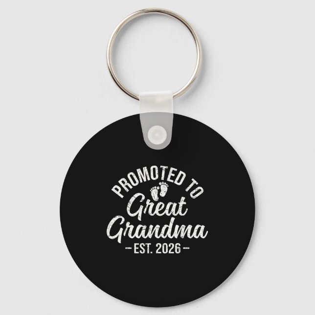Promoted To Great Grandma Est 2026 First Time New  Keychain (Front)