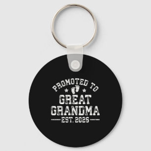 Promoted To Great Grandma Est 2026 First Time New  Keychain