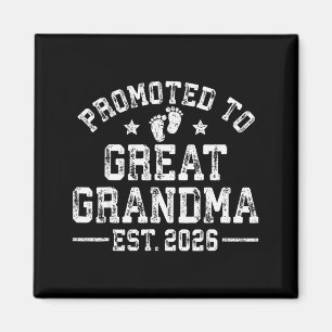 Promoted To Great Grandma Est 2026 First Time New Magnet