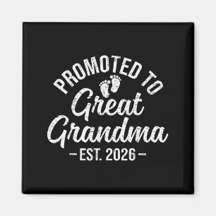 Promoted To Great Grandma Est 2026 First Time New Magnet