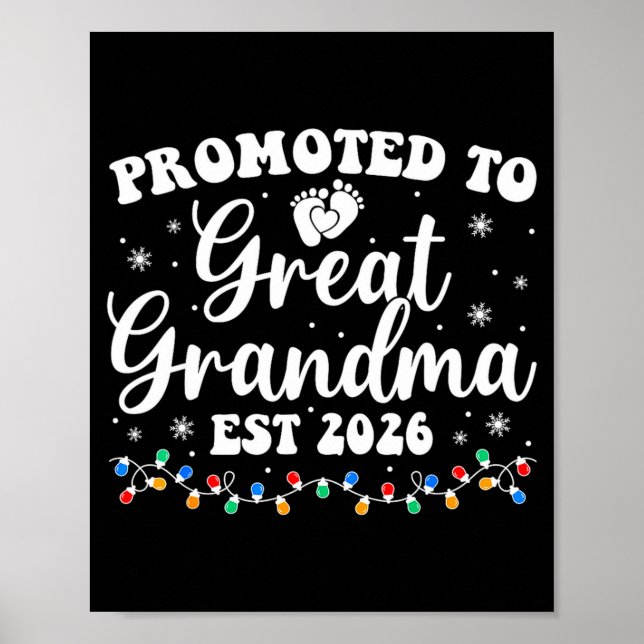 Promoted To Great Grandma Est 2026 First Time New  Poster (Front)