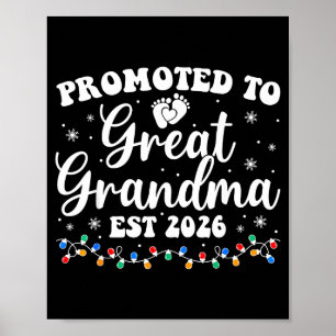 Promoted To Great Grandma Est 2026 First Time New Poster