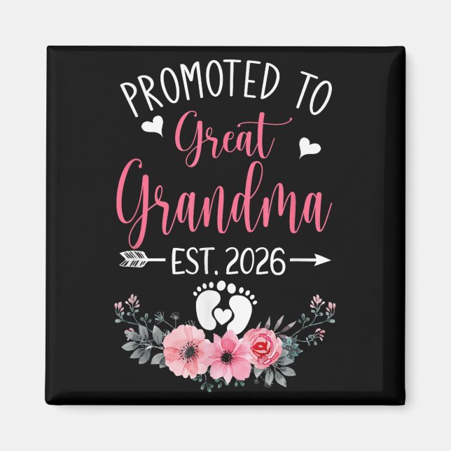 Promoted To Great Grandma Est 2026 Mothers Day  Magnet (Front)