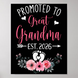 Promoted To Great Grandma Est 2026 Mothers Day  Poster