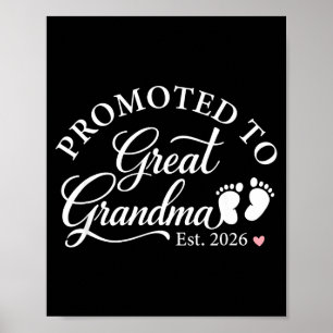 Promoted to great grandma est 2026 mothers day poster
