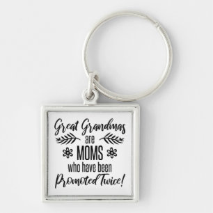 Promoted To Great Grandma Keychain