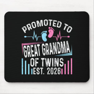 Promoted To Great Grandma Of Twins Est 2026 Baby S Mouse Pad
