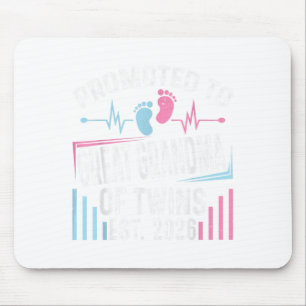 Promoted To Great Grandma Of Twins Est 2026 Baby S Mouse Pad
