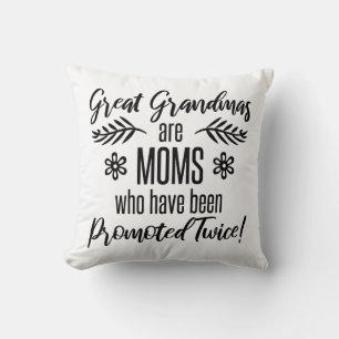 Promoted To Great Grandma Throw Pillow