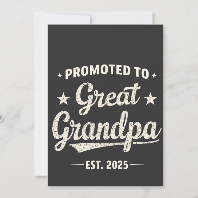 Promoted to Great Grandpa 2025 Family Gift  Invitation (Front)