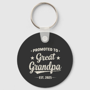 Promoted to Great Grandpa 2025 Family Gift  Keychain