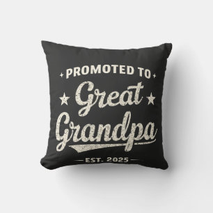 Promoted to Great Grandpa 2025 Family Gift  Throw Pillow