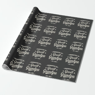 Promoted to Great Grandpa 2025 Family Gift  Wrapping Paper