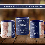 Promoted to Great Grandpa 2 Photo Collage Blue Mug<br><div class="desc">Promoted to Great Grandpa mug personalized with 2 photos and established year.
 Makes an unique gift for father's day , grandparents day and grandpa birthday.</div>