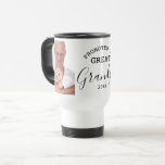 Promoted to Great Grandpa 2 Photo Collage  Travel Mug<br><div class="desc">Promoted to Great Grandpa travel mug personalized with 2 photos and established year.
 Makes a unique gift for father's day , grandparents day and grandpa birthday.</div>