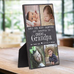 Promoted To Great Grandpa 4 Photo Chalkboard  Plaque<br><div class="desc">Photo collage plaque with 'Only The Best Grandpas Get Promoted To Great Grandpa ' typography  . Makes a perfect gift for your favourite grandfather  for Father’s day , grandparent's day , birthday. Personalize with we love you message and grandchildren's names.</div>