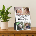 Promoted To Great Grandpa 4 Photo Collage Plaque<br><div class="desc">Photo collage plaque with 'Only The Best Grandpas Get Promoted To Great Grandpa ' typography  . Makes a perfect gift for your favourite grandfather  for Father’s day , grandparent's day , birthday. Personalize with we love you message and grandchildren names.</div>