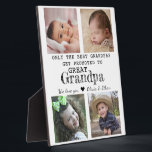 Promoted To Great Grandpa 4 Photo Collage White Plaque<br><div class="desc">Photo collage plaque with 'Only The Best Grandpas Get Promoted To Great Grandpa ' typography  . Makes a perfect gift for your favourite grandfather  for Father’s day , grandparent's day , birthday. Personalize with we love you message and grandchildren names.</div>